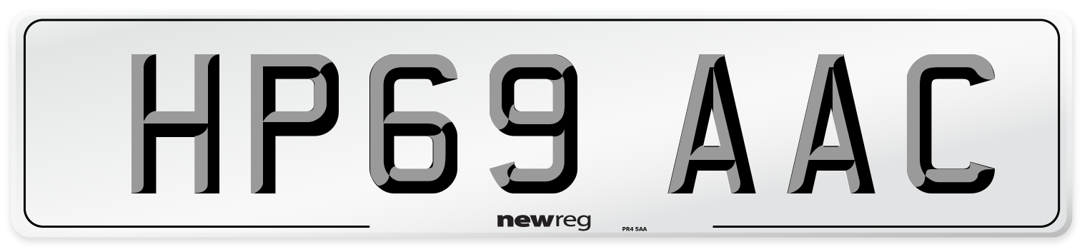 HP69 AAC Number Plate from New Reg